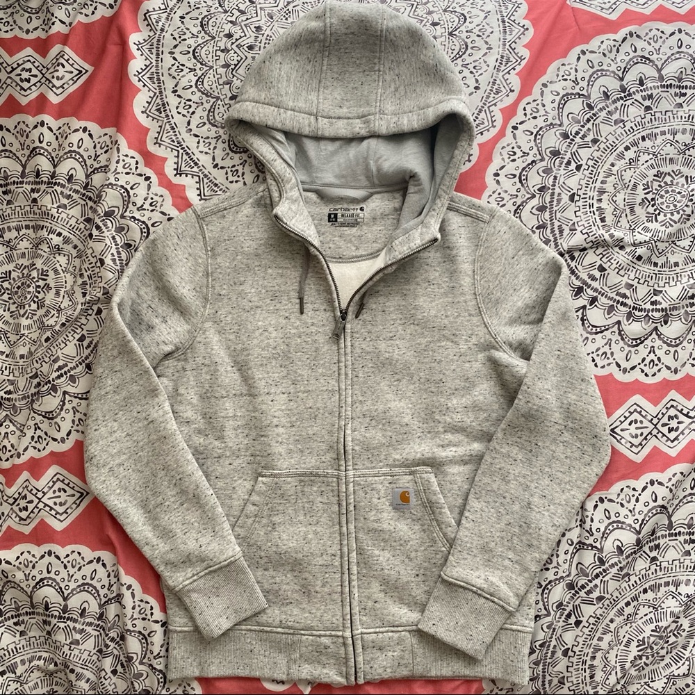 Carhartt Light Gray Marl Full Zip Hoodie